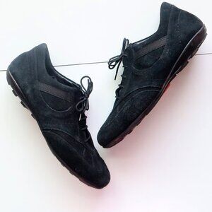 Sabatini Collection Men’s Black Suede Leather Lace-Up Casual Shoes Sneakers 11.5